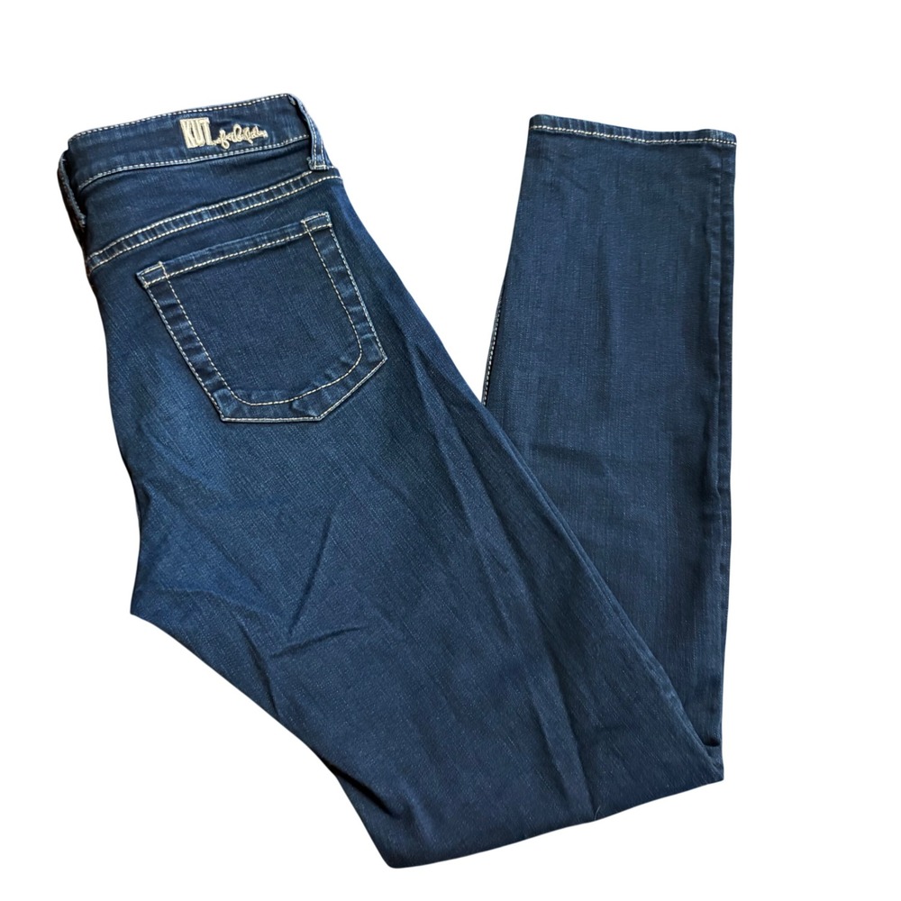 Kut from the Kloth Dark Wash Straight Leg Stretch Denim Jeans KP488MC4 Size 10